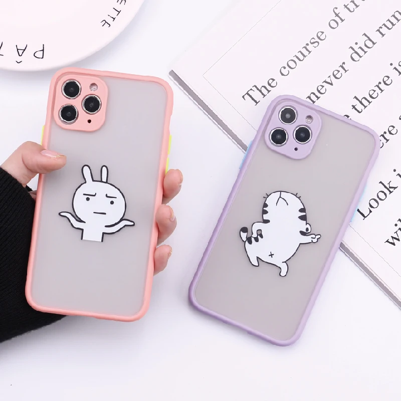 

Funny Cartoon Camera Protection Bumper Phone Cases For iPhone 11 Pro Max XR XS Max X 8 7 6S Plus Matte Shockproof Back Cover