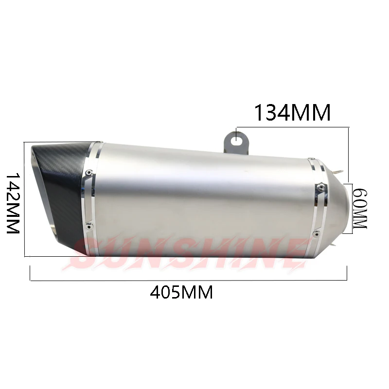60 мм Глушитель выхлопных газов мотоцикла SC Мотокросс питбайк углеродное волокно