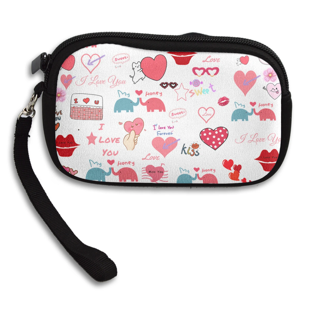 

Women Little Cute Clutch Bag Plush Cloth Makeup Bags Neoprene Coin Purse Lovely Key Bag Lady Small Shopping Handbag