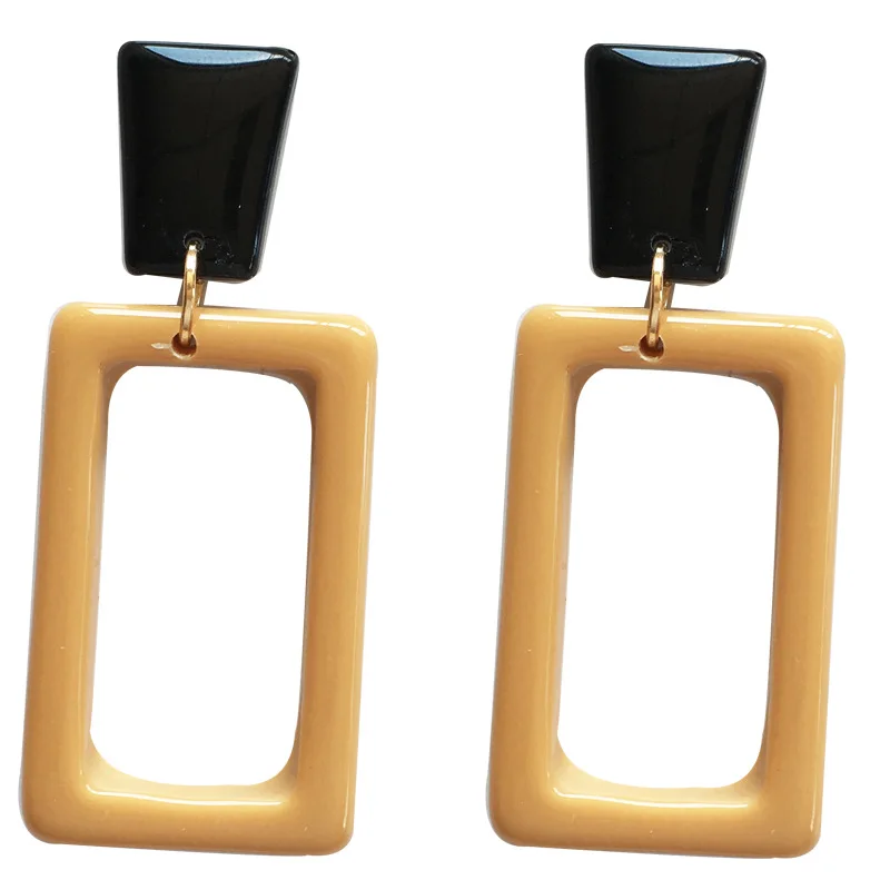 

Fashion Jewelry Simple Geometric Square Resin Earrings New Design Yellow Cream Dangle Earrings Women Jewelry Gifts Party Wedding