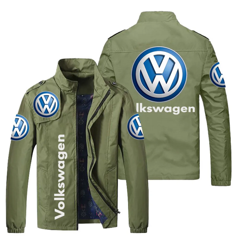 

Summer jacket 2021 spring short sleeve long sleeve new men's car logo fashion solid color jacket youth men's handsome base coat