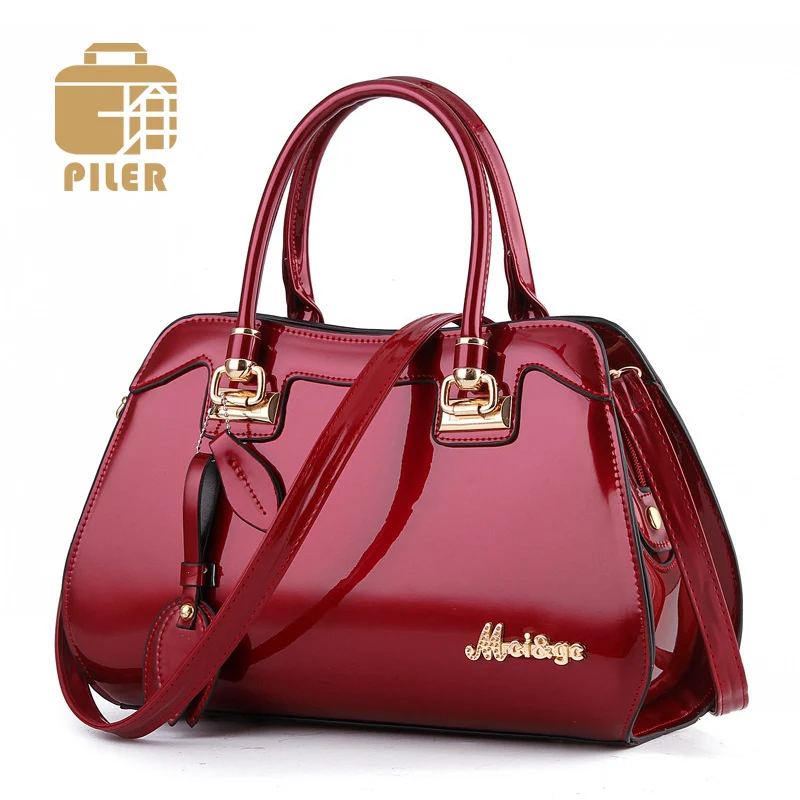 Роскошная дизайнерская брендовая сумка из лакированной кожи женская через плечо