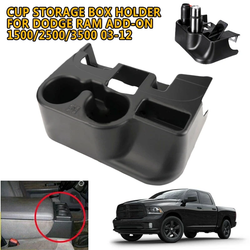 Cup Holder Inserts Front Armrest Center Console Storage Box Fit For DODGE RAM ADD-ON 1500/2500/3500 2003-2012 Truck SS281AZAA