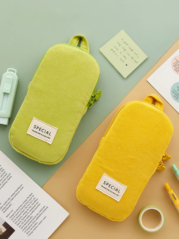 angoo mini candy pencil case pen bag color design back pocket soft touch corduroy storage pouch phone stationery school a6460 free global shipping