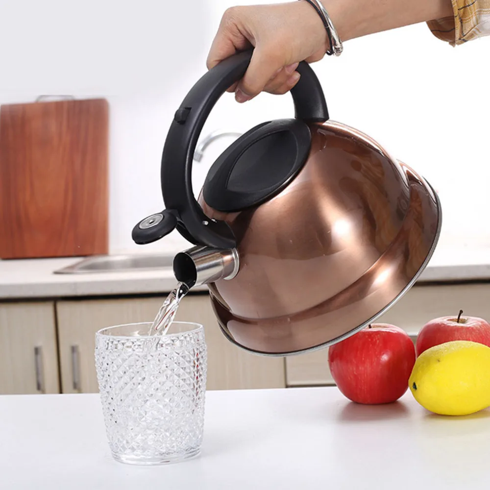 

1pc Whistling Teakettle Home Water Kettle Whistle Design Boiling Water Kettle