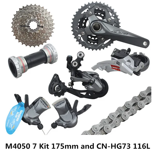 M4050 7 Kit 175mm SHIMAN0 ALIVIO м/4000M4050 9-27-скорость горный велосипед сдвиг 7-кусочная переключения комплект совершенно аппарат не Привязанный к оператору сотовой связи 170/175 мм - Цвет: M4050 7 Kit 175mm
