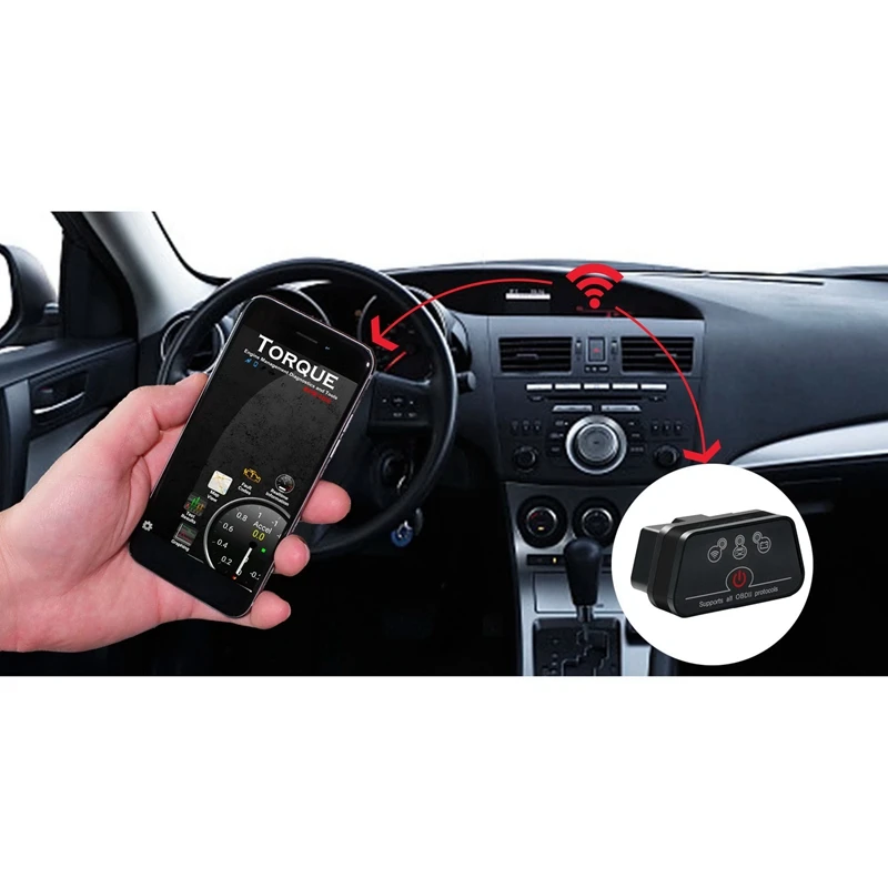 

Автомобильный сканер KONNWEI Mini Wi-Fi KW901 OBD2 V1.5, Автомобильный бортовой диагностический многофункциональный считыватель кодов, автомобильный ди...