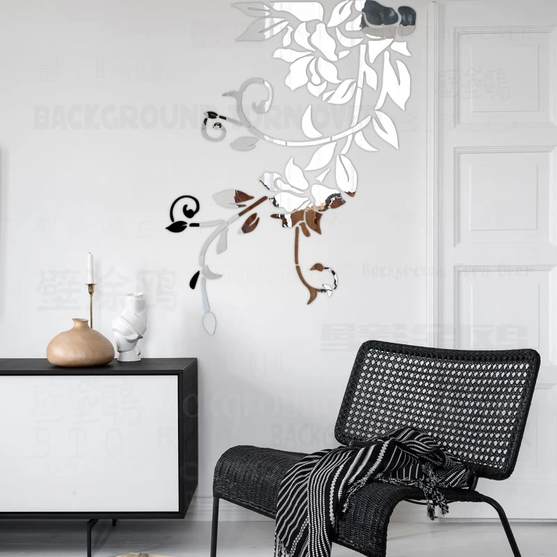 Зеркальные наклейки настенная наклейка украшение комнаты 3D декор роспись на все