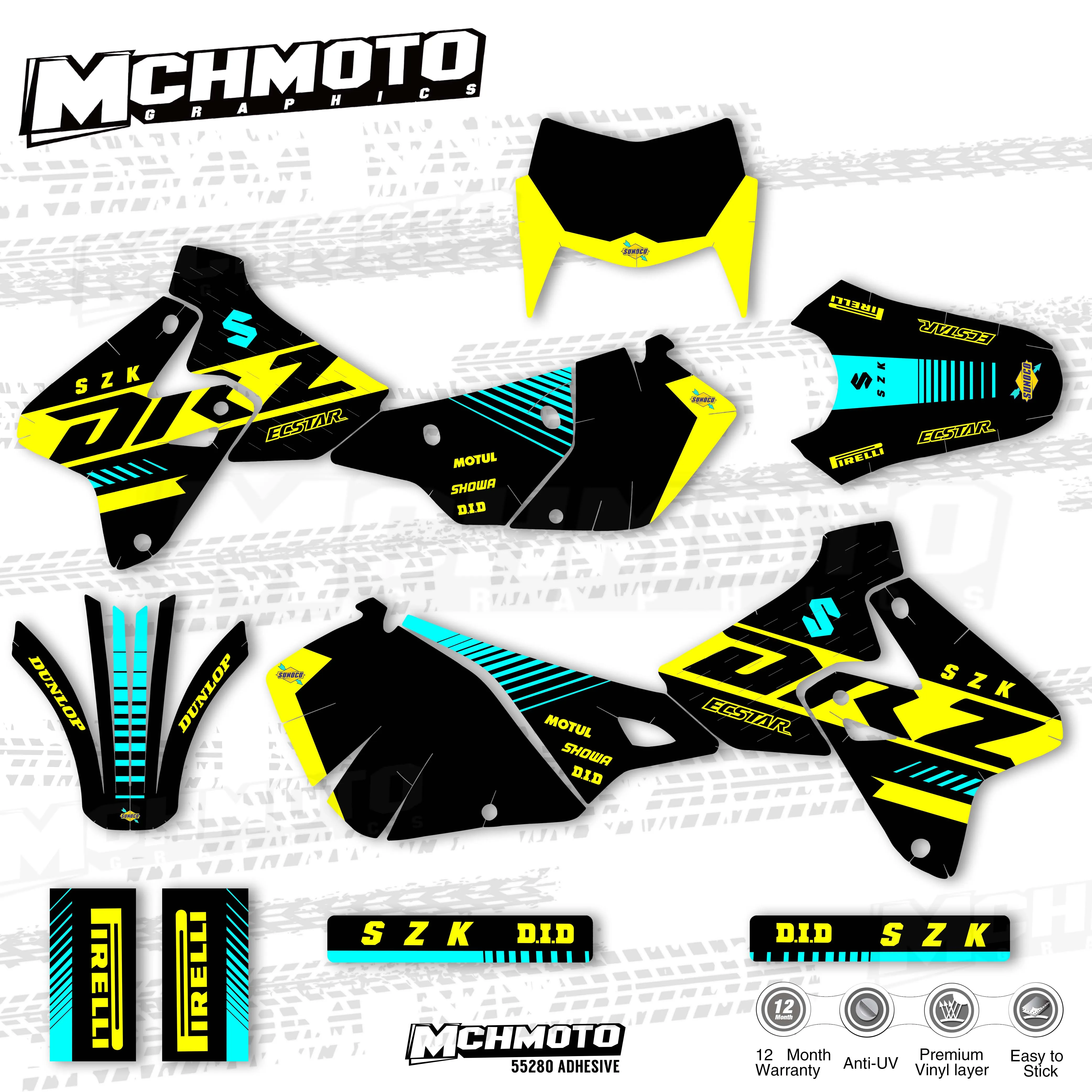Наклейки MCHMFG с полным графическим рисунком наклейки на задний план мотоцикла имя