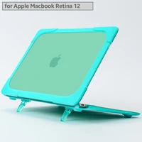 shockproof outer cover case foldable stand case for apple macbook retina 12 inch a1534 a1931 soft silicone tpu hard pc cover