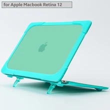 Shockproof Outer Cover Case Foldable Stand Case For Apple MacBook Retina 12 Inch A1534 A1931 Soft Silicone TPU + Hard PC Cover