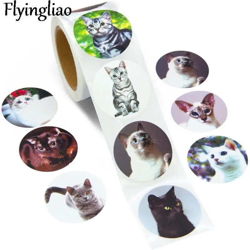 

100-500pcs Kitty 1 inch Scrap booking Stickers Packs Lggage Motorcycle Guitar Graffiti Suitcase decals pasters Kid Toy