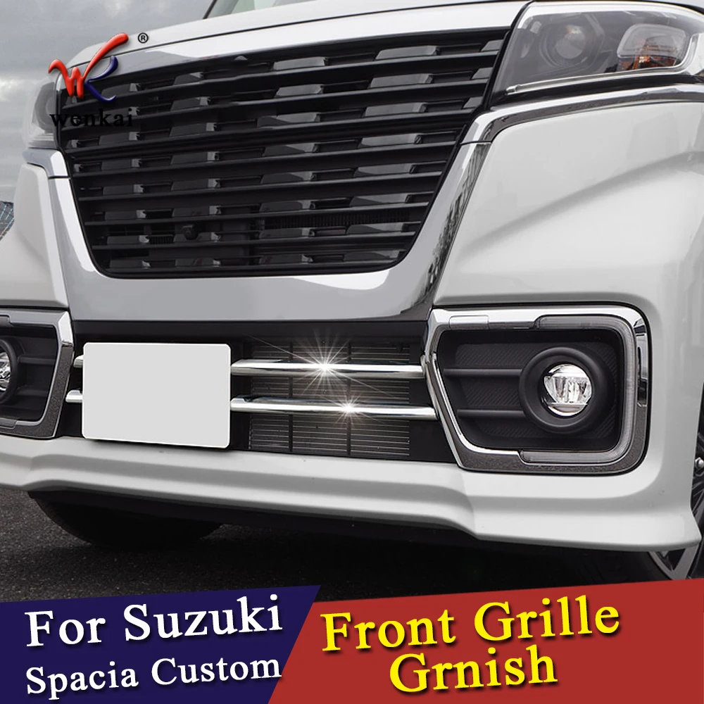 

ABS Chrome Front Grille Trim For Suzuki Spacia Custom MK53S Car Accessories