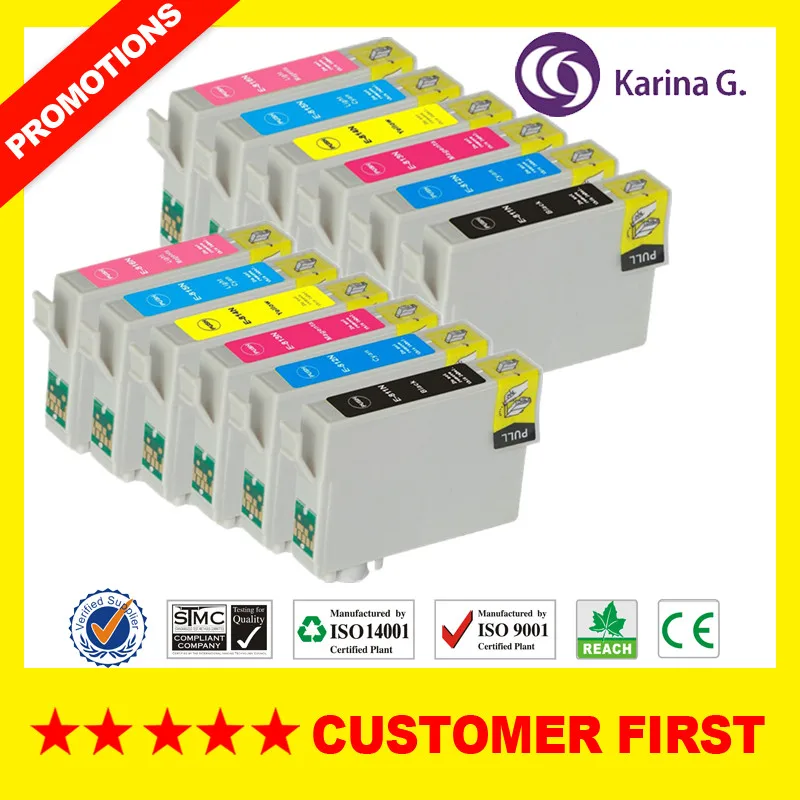 Совместим с чернильными картриджами T0811N T0811 подходит для Epson T50 R290 R295 R390 RX590 RX610 RX615