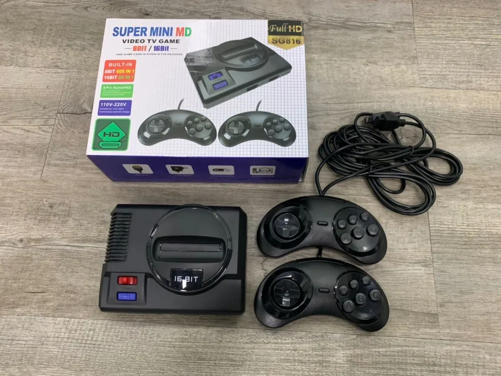 Супер ретро мини ТВ Видео игровая консоль SG816 для Sega Mega Drive MD 16 бит 86 игр 8 605
