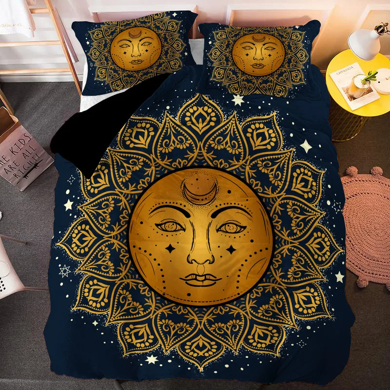 

3D Printed Sun Pattern Duvet Cover Set 2/3Pcs with Pillow Case Bedding Sets Single Twin Full Queen King Size