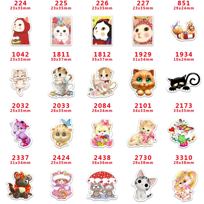 Товары для поделок 30 шт. плоский задник с мультяшными кошками PR 224