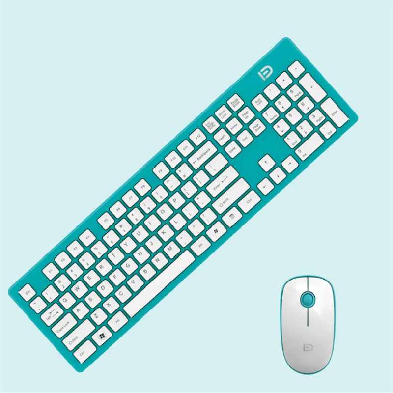 Оптическая беспроводная клавиатура и мышь 2 4 ГГц игровая розовая бесшумная