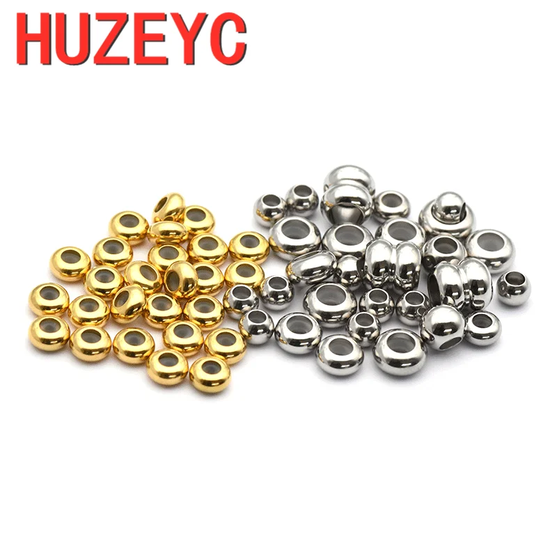 

100pcs/package Stainless Steel 1.5mm 3mm Hole Rubber Positioning Septal Beads Adjustable Bracelet DIY Jewelry Making Accessories