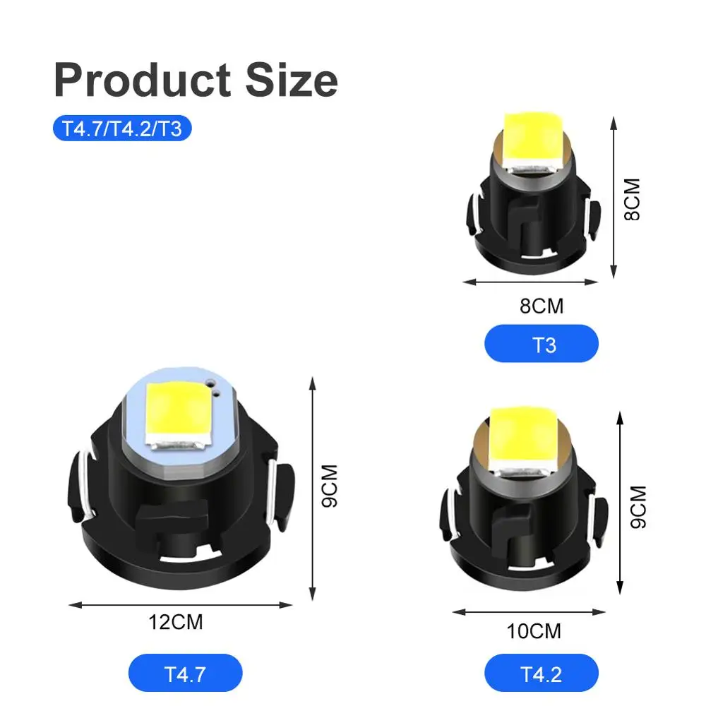 

New Style 10pcs T4.2 T4.7 Led Bulb 3030SMD Chips Super Bright High Quality LED Car Board Instrument Panel Lamp Auto Car Led 12V