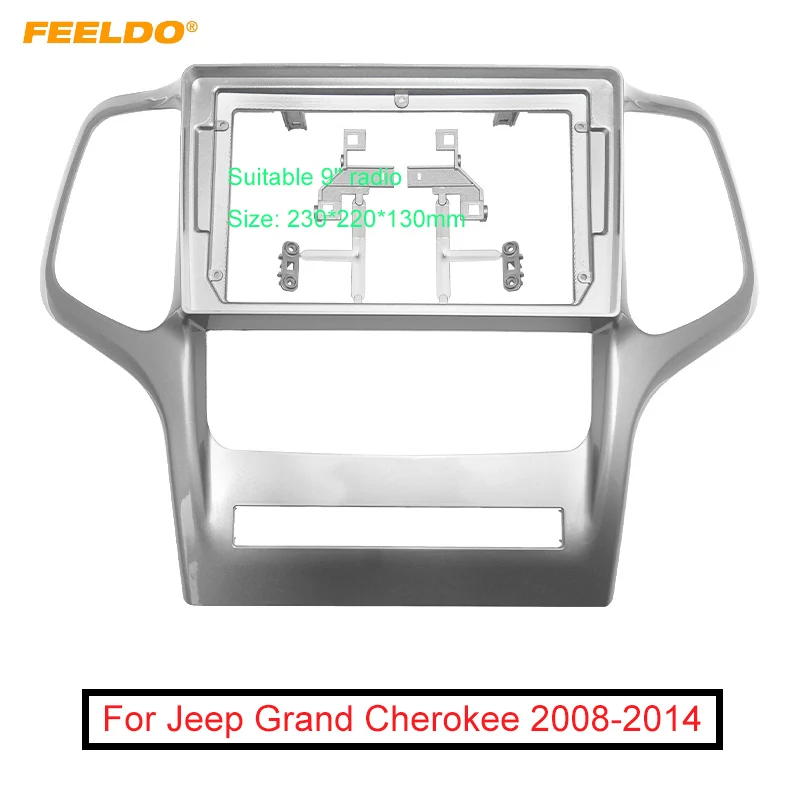 FEELDO Car Audio 2DIN Fascia Frame Adapter For For Jeep Grand Cherokee 9