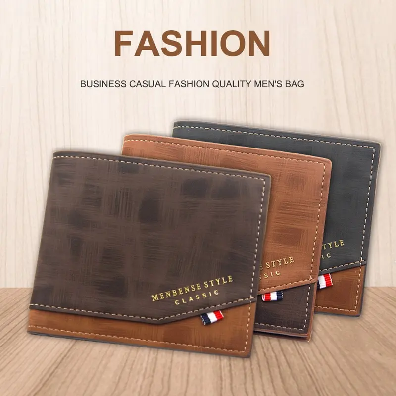 

New Short Male Purse Card Holder Men Fashion PU Leather Business Wallet Multifunction Handbag Casual Wallets For Men 2021