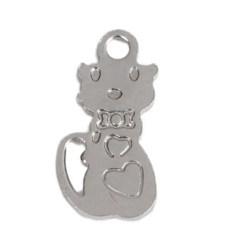 10 шт. нержавеющая сталь животное силуэт цепь удлинитель амулеты кошка слон