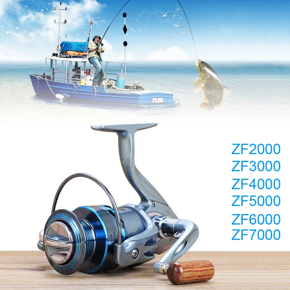 Рыболовная катушка с деревянной рукояткой 12 + 1 шарикоподшипников спиннинговая