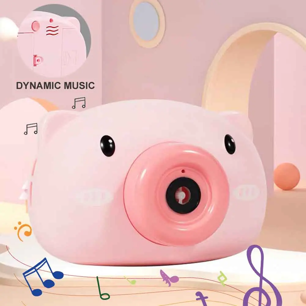 

Wedding Interactive Outdoor Indoor Kids Toy Full Automatic ABS Summer Light And Music Battery Operated Bubble Blower Pink Pig