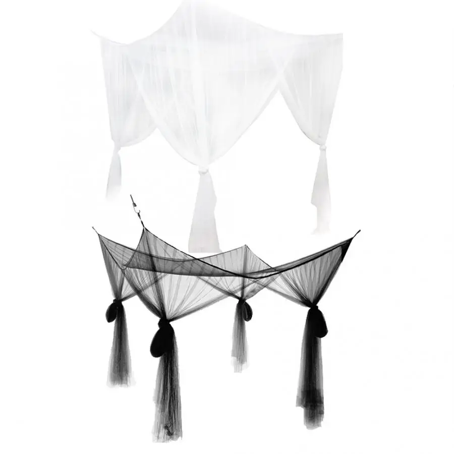 Декор для комнаты девочек навес кровати с 4 уголками москитная сетка полный