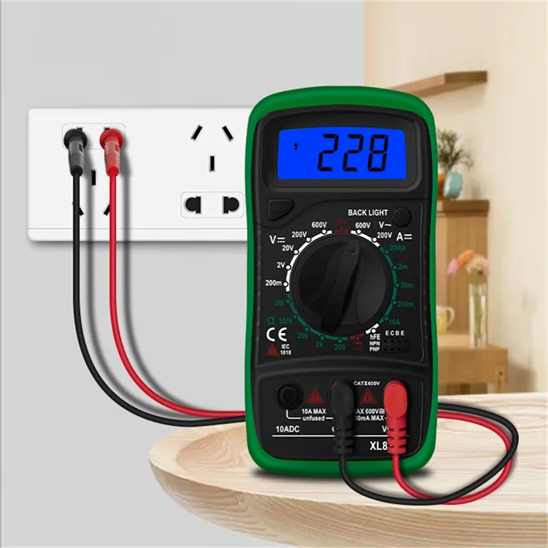 Urijk 1 шт. XL830L Цифровой мультиметр ЖК-дисплей с подсветкой AC/DC Мини Портативный Амперметр Вольтметр ручной ом тестер метр