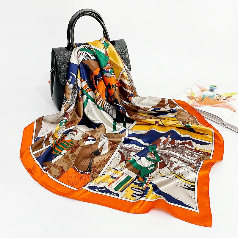 

Mulberry Scarf Women Silk Scarf Luxury Shawl Scarves Beach Cover-ups Bandana Hijabs Bufand de seda Foulard en soie solar playa