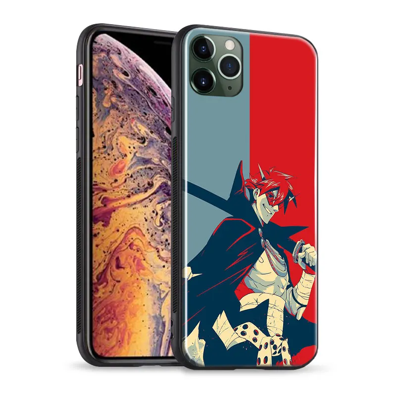 Мягкий силиконовый стеклянный чехол для телефона Gurren Lagann Kamina iPhone SE 6 6s 7 8 Plus X XR XS 11