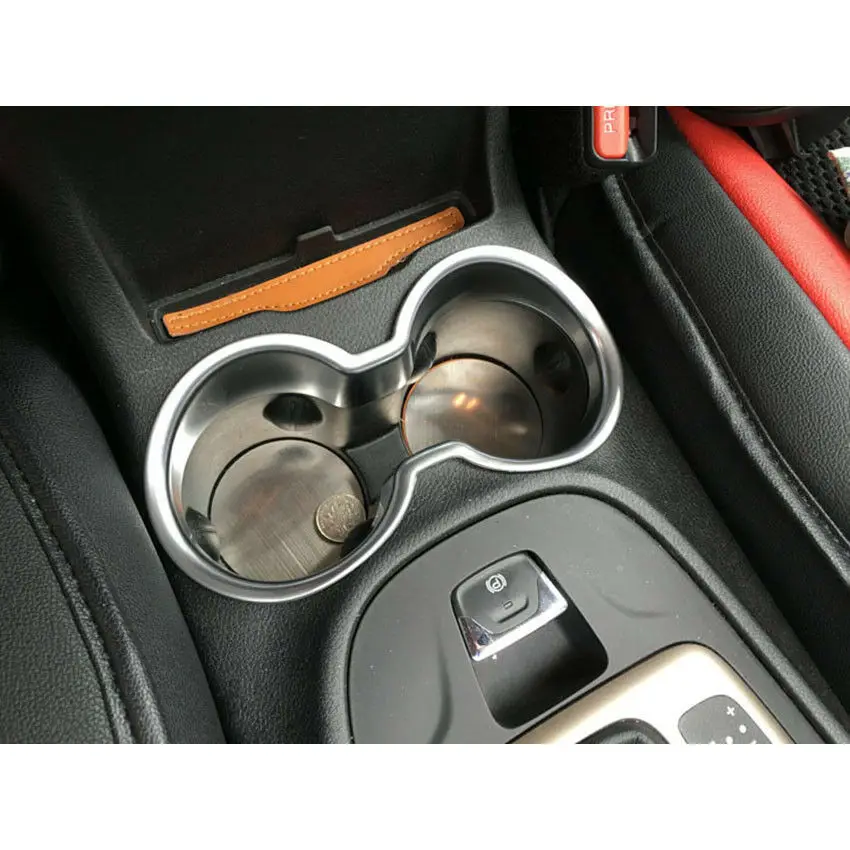 

Matt Chrome Center Console Cup Holder Trim For Jeep Cherokee 2014 2015 2016 2017