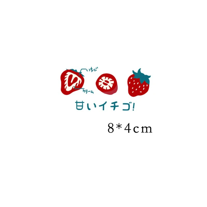 

Cartoon Japanese Strawberry Iron on Transfer Patches on Clothing Diy Patch Heat Transfer for Clothes for Girl T-shirts Sticker
