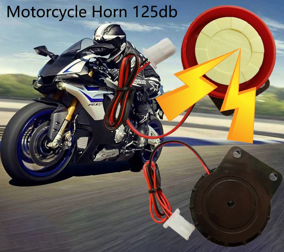

Motorcycle Horn 125DB Car Air Siren Horn DC 12V Car Truck Motorcycle ATV Raid Siren Small Electric Horn Alarm
