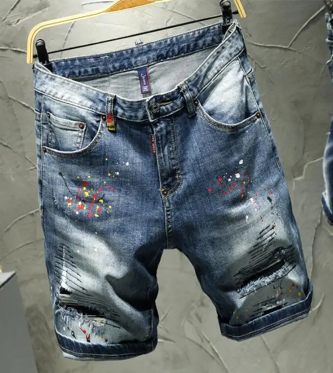 

Мужские джинсы в европейском и американском стиле, мужские джинсовые шорты