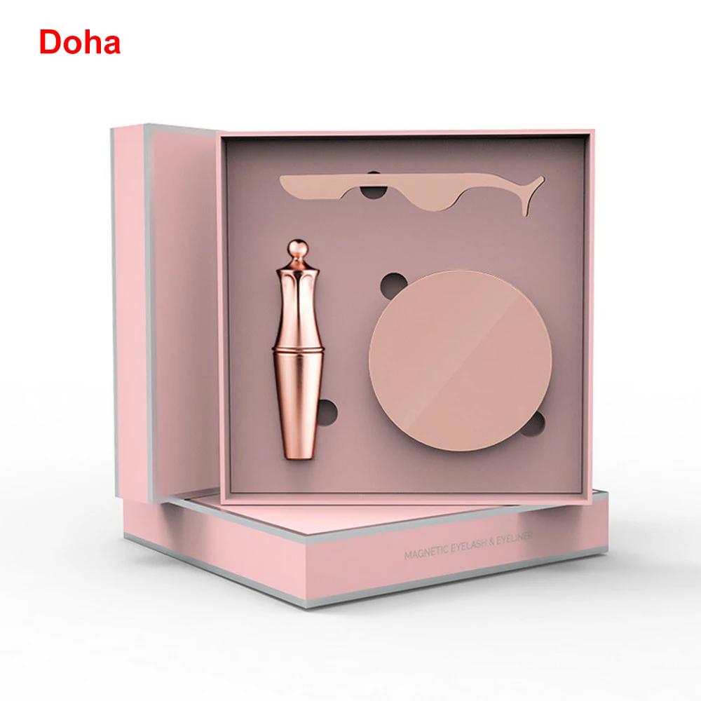 Doha 1pair pink Магнитные накладные ресницы, 5 магнитов, накладные Пинцет для ресниц, набор, жидкая подводка для глаз, водостойкие, стойкие ресницы для естественного вида - Цвет: Doha 1pair pink