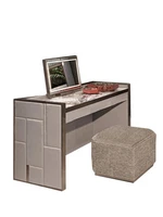 dressing table bedroom stainless steel pu leather hard wrapped marble table fashion