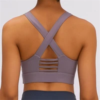 nepoagym practice women strappy sports bra buttery soft cross back workout bra medium support fitness bra