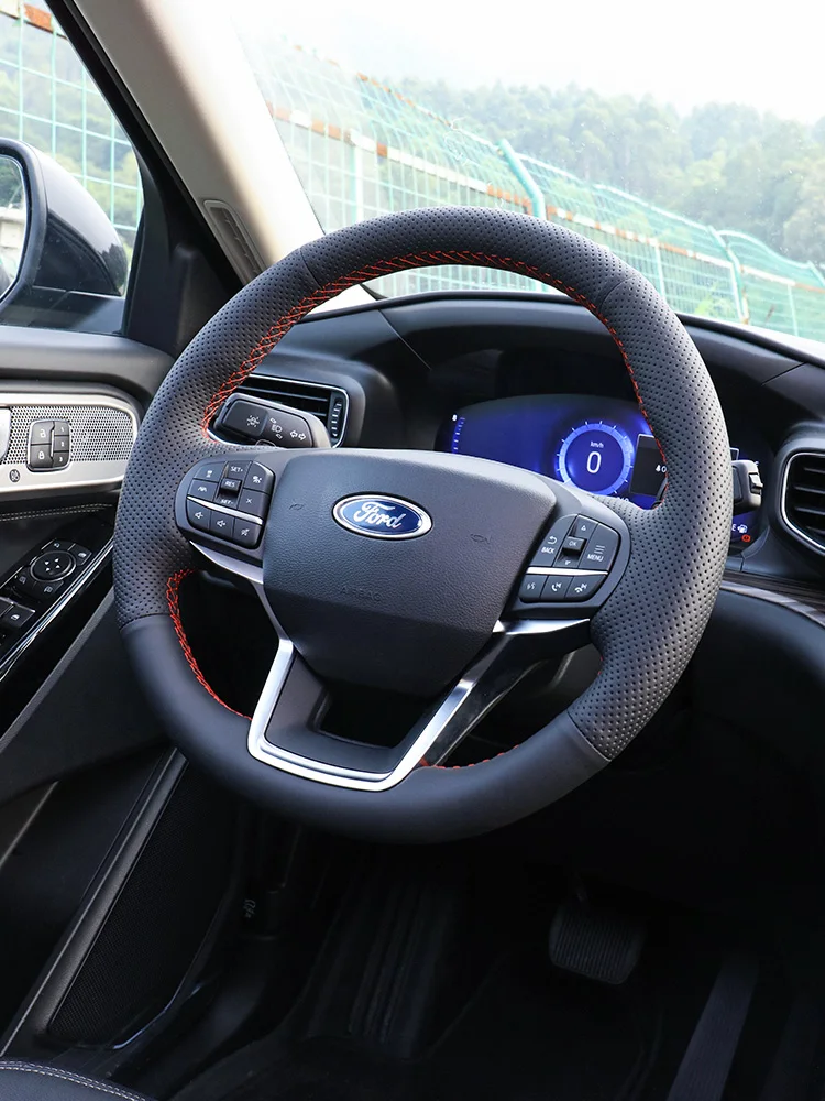 

Кожаный чехол ручной работы для Ford Explorer чехол рулевого колеса автомобиля
