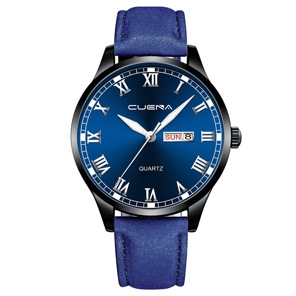

Casual Sport Watches For Men Blue Top Brand Luxury Military Leather Wrist Watch Man Clock Fashion Quartz Wristwatch Gift 2019@50