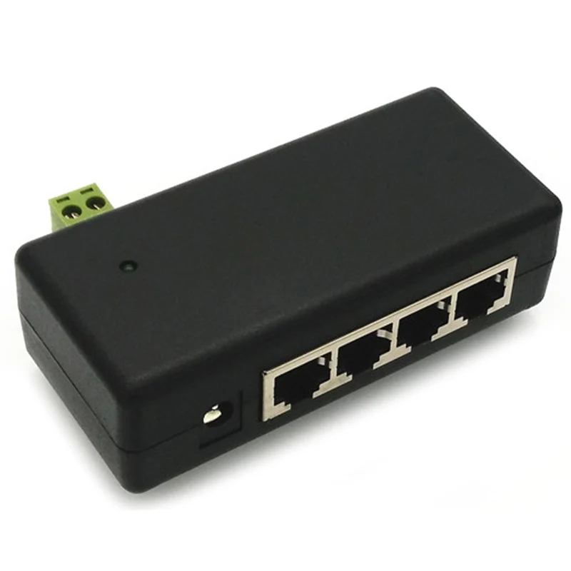 4 порта PoE инжектор 4CH адаптер питания Ethernet блок Pin 5(+)/7 8( ) Входной DC12 48V для ip