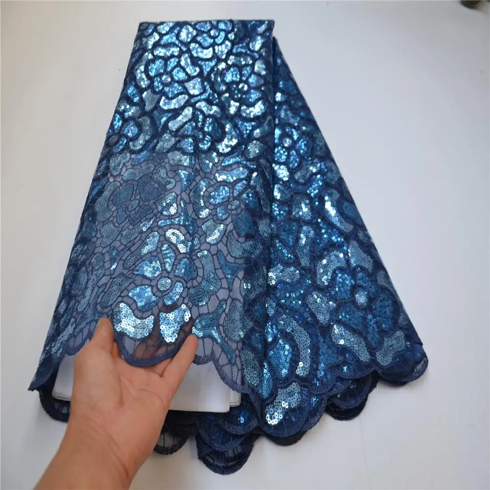Африканская кружевная ткань с блестками 2021 Новое поступление в нигерийском