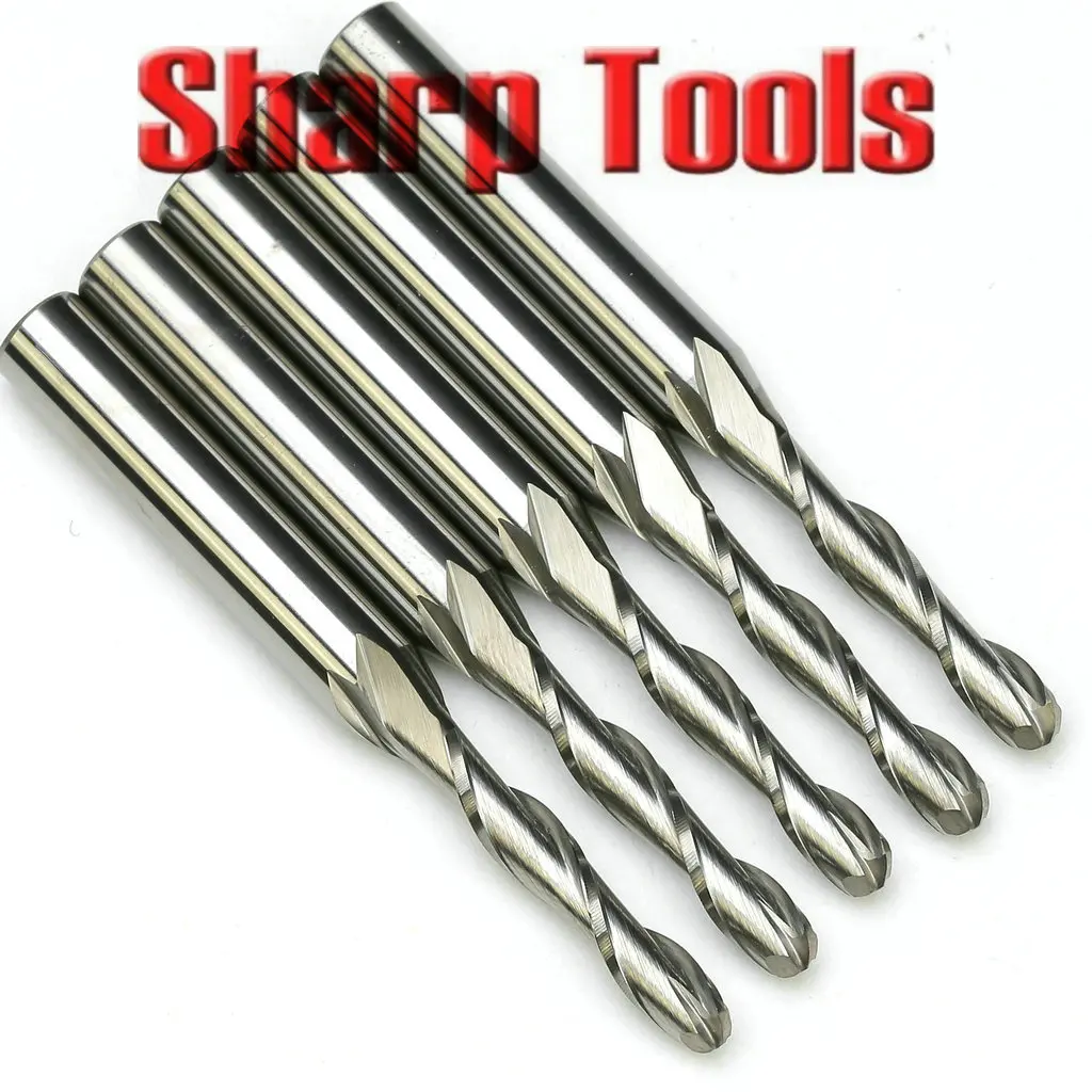 

5 шт. 6x4x22 мм 2 канавки шариковый нос Гравировальные Резцы Вольфрамовая сталь твердосплавные фрезы Фрезы для рельефной обработки по дереву