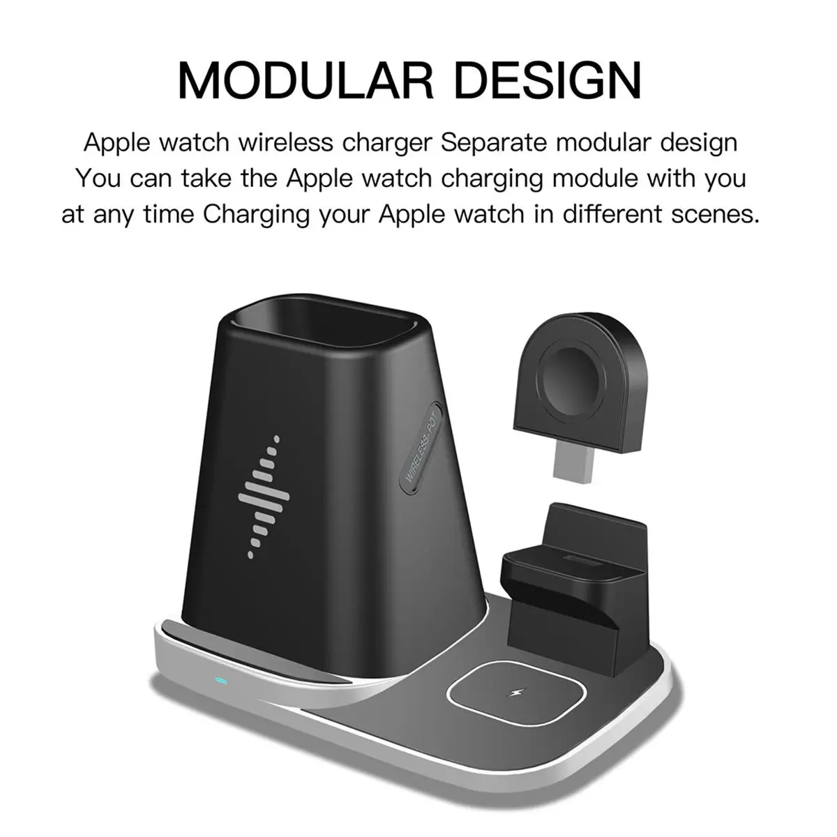 

4in1 Wireless Charger Stand Fast Qi Wireless Phone Charging For Apple Watch 12345 For Airpods Pro Wireless Charger Dock Station