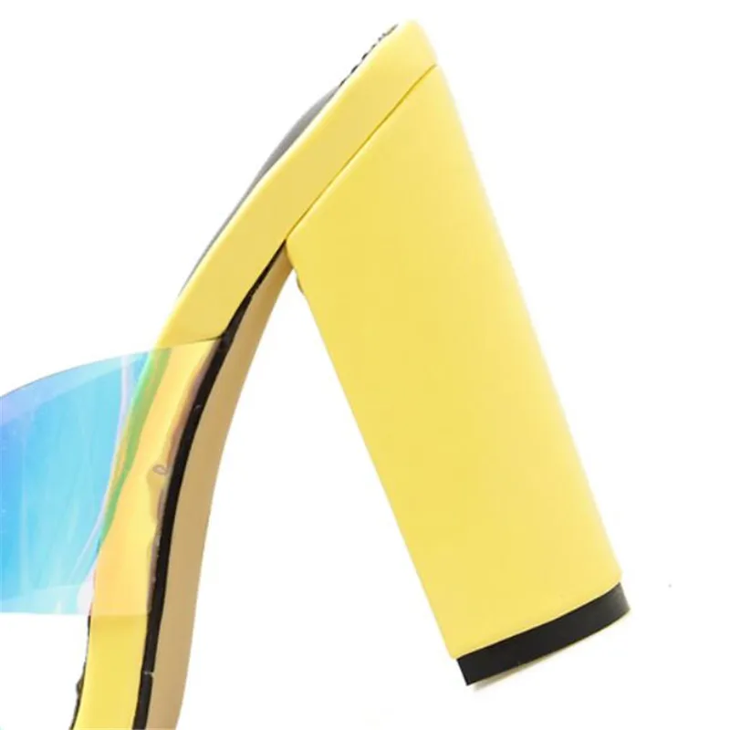 

2021 new ladies sandals super sexy women shoes fashion show pointed toe slippers open toe high quality 11 cm thick heel 4-8 9