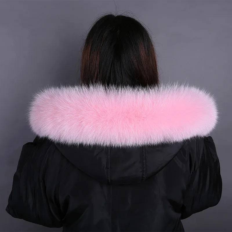 Воротник из лисьего меха 100% натуральный Лисий Мех шарфы для женщин теплое пальто