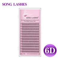 song lashes premade volume fans 6d lashes long stem russian volume 0 07 0 10mm thickness premade fan eyelash extension