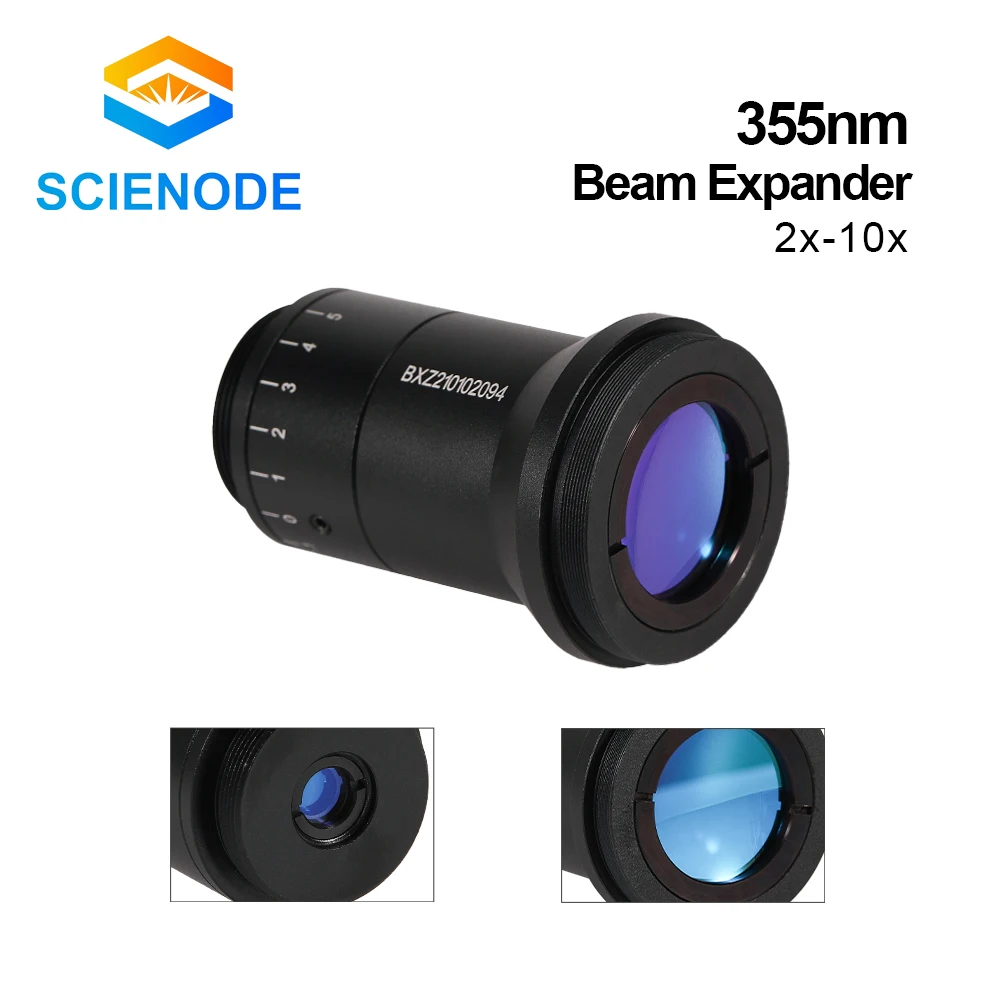 Scienode UV 355nm Laser Beam Expander Fused Silica Lens 2X 3X 5X 6X 8X Optics Beam Expand for UV Laser Marking Machines 2021 New enlarge